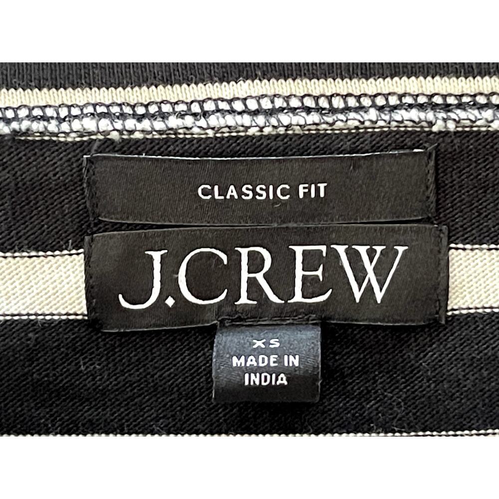 J Crew Sz XS Classic Mariner Cloth T-Shirt Black Boatneck Stripe Preppy Nautical - Picture 10 of 12